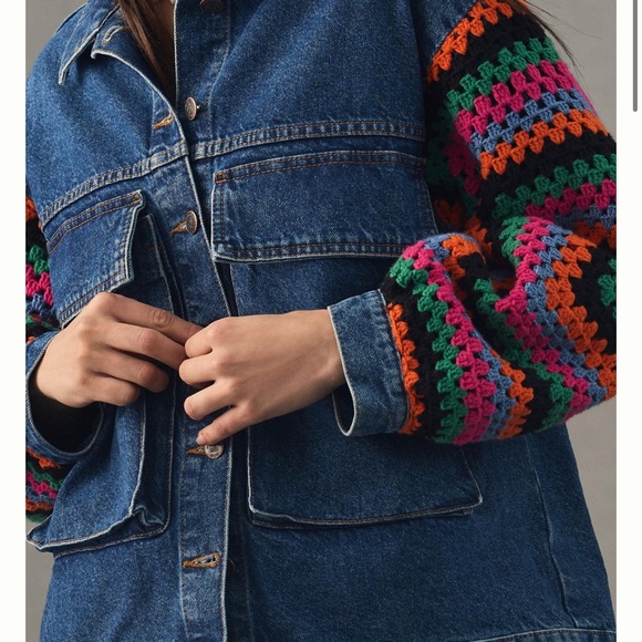 Farm Rio Crochet Denim Jacket - Picture 3 of 9